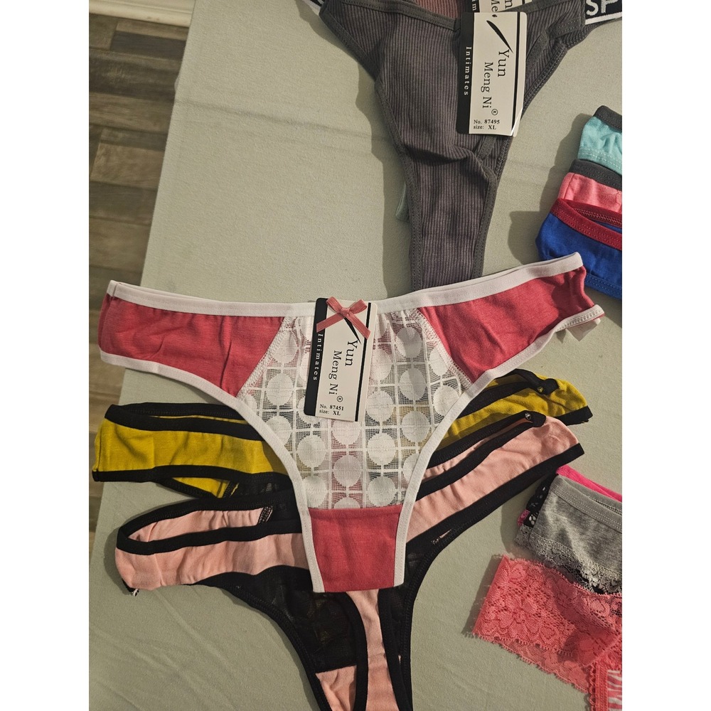 Yun Meng Ni Intimates Womens Underwear Lot 18pc M Thongs Lace Ribbed NWT - Picture 2 of 7